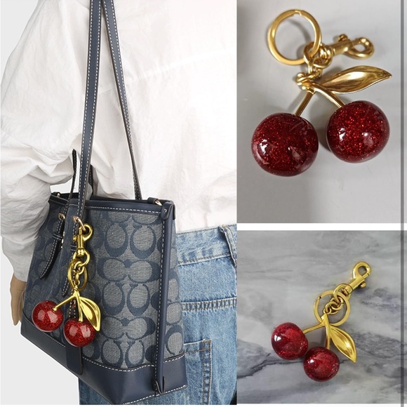 Red Glitter Cherry Bag Charm / Key Chain New in Package - Picture 8 of 10